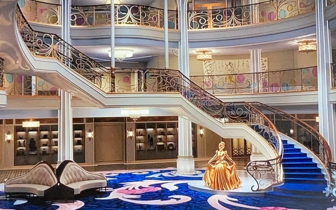 Disney Cruise Line Wish DCL Cenicienta Cinderella Atrio barco vacaciones