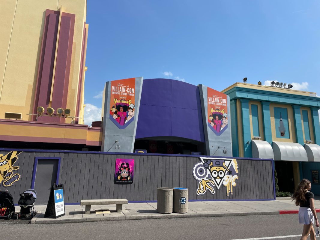 Obras de la nueva atracción Illumination's Villain-Con Minion Blast en Universal Studios Florida, Orlando